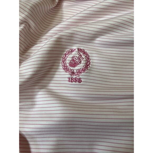 Peter Millar SUMMER‎ COMFORT Men’s Pink Striped Golf Polo Shirt LG - Picture 4 of 8